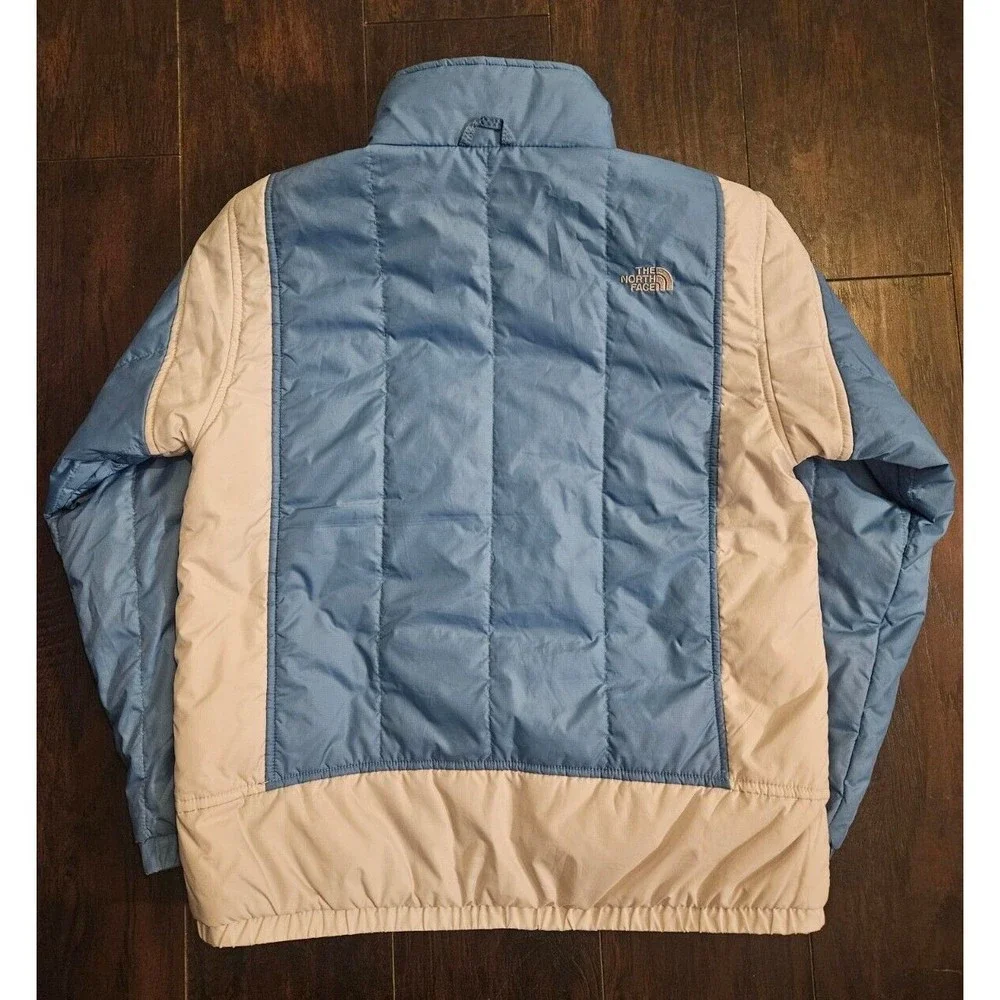 NORTH FACE Blue and Grey Plush Jacket Girls Large L